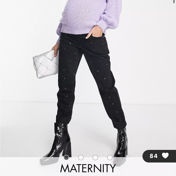 River Island studded denim maternity pant - Picture 2 of 9